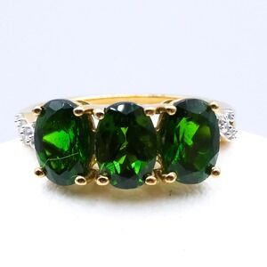 Chrome Diopside Infinity Shank Gold Plated Sterling Silver D'Joy Sz 7 Ring